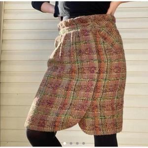 Anthropologie Odille Wrap Skirt plaid 6 academia preppy career fall winter wool